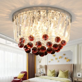Contemporary  Round Flush Mount Crystal Ceiling Lights Hallway Balcony Aisle Entrance Dining Room Bedroom Living Room Children's