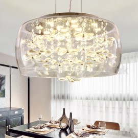 Modern 40CM/50CM Round Clear Glass Lamp Shade Crystal Pendant Light ...