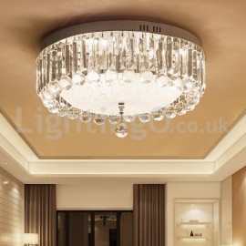 Modern Round Crystal Flush Mount Ceiling Lights Bedroom Dining Room Living Room Corridor
