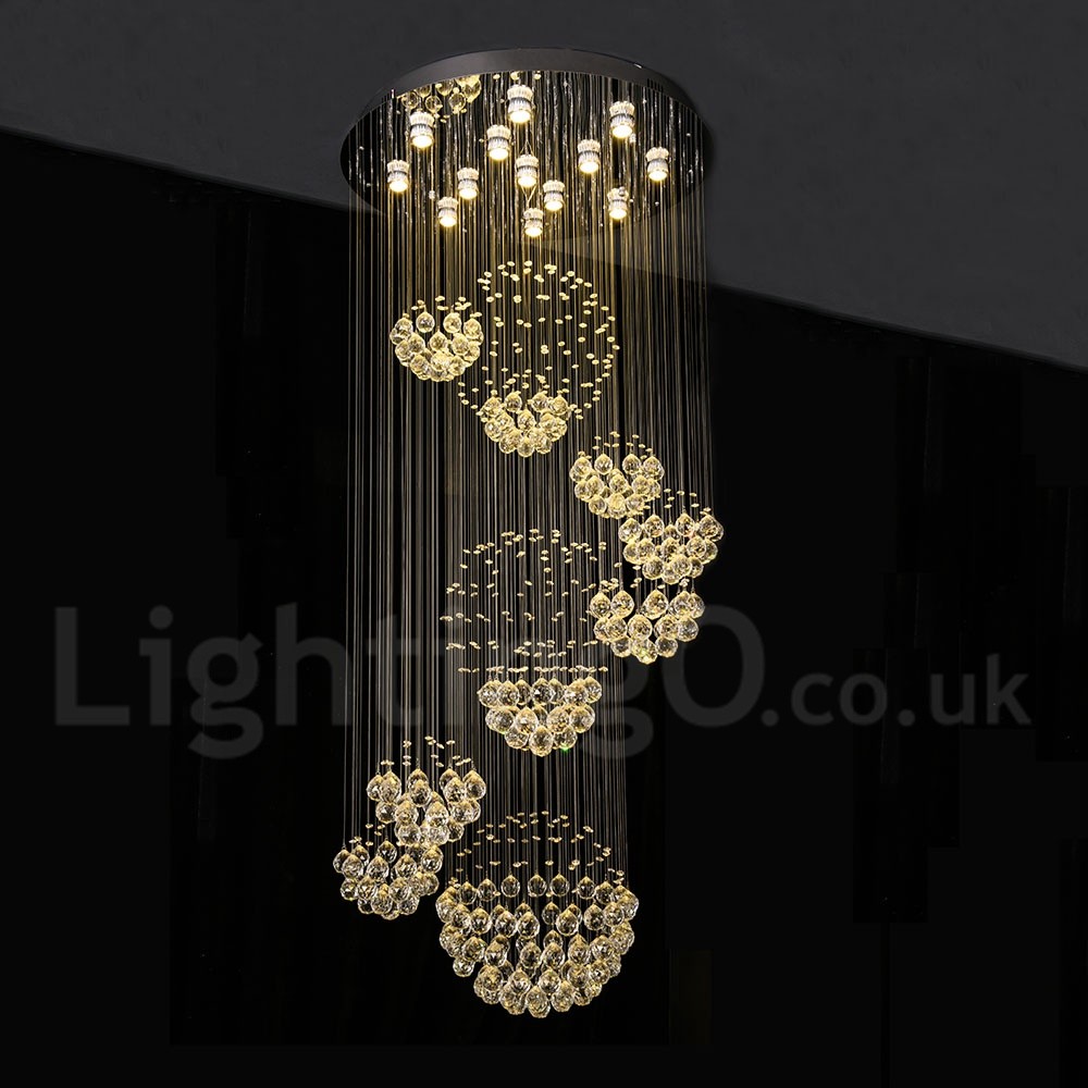 Extra Length 5 Meter Crystal Long Drop Ceiling Pendant Lights