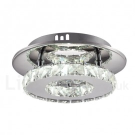 Dimmable Modern Round Crystal Flush Mounted Ceiling Lights with Remote Control for Study Room Bedroom Restaurant Living Room Gal