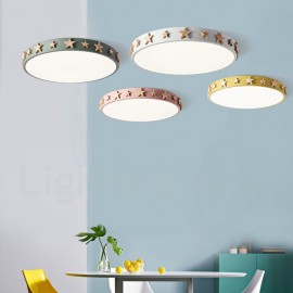 Dimmable Ultra-thin Multi Colours Circular Wood Ceiling Light with Acrylic Shade LED Ceiling Lamp Nordic Style for Living Room, Bedroom, Bedroom