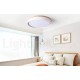 Dimmable Multi Colours Circular Wood Ceiling Light with Acrylic Shade LED Ceiling Lamp Nordic Style for Living Room, Bedroom, Be