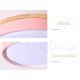 Dimmable Multi Colours Circular Wood Ceiling Light with Acrylic Shade LED Ceiling Lamp Nordic Style for Living Room, Bedroom, Be