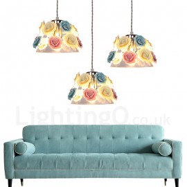 Multi Colours Macaron Ceiling Pendant Light with Glass Shade Pendant Lamp for Living Room, Bedroom, Bedroom