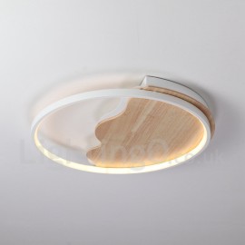 Dimmable White Cloud Round Wood Ceiling Light LED Ultrathin Ceiling Lamp Also Can Be Used As Wall Light for Living Room, Bedroom