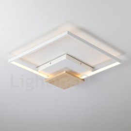 Dimmable White Square Wood Ceiling Light LED Ultrathin Ceiling Lamp Also Can Be Used As Wall Light for Living Room, Bedroom, Din