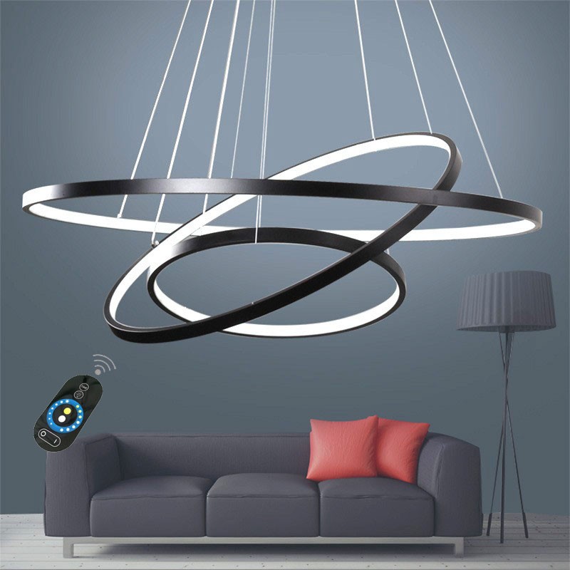 Modern Designer LED Lamp Hanging Lamp Living Room Ceiling Light incl Remote