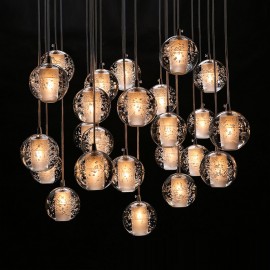 Creative Restaurant Engineering Stage Led Meteor Shower LED Crystal Ball Pendant Light Lamp