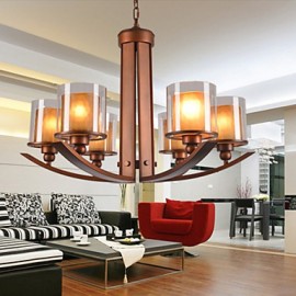 5 Traditional/Classic / Retro Mini Style Painting Metal Chandeliers Living Room / Bedroom / Dining Room