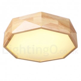 Dimmable Wood Ceiling Light with Acrylic Shade LED Ceiling Lamp Nordic Style for Living Room, Bedroom, Bedroom