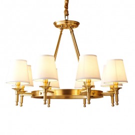 Pure Brass Round Chandelier Pendant Lights Traditional Classic for Bedroom, Dining Room, Kitchen, Study Room, Office