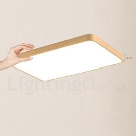 Ultra-Thin Rectangle Dimmable LED Modern / Contemporary Nordic Style Flush Mount Brass Ceiling Lights with Acrylic Shade for Bat