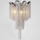 Aluminum Stream Tassel Chandelier E12/E14 Designer Pendant Light Silver Colour for Showroom Living Room Spiral Staircase