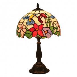 Exquisite 12 inch Stained Glass Table Lamp Lotus Lamp Shade Living Room Bedroom Study Room