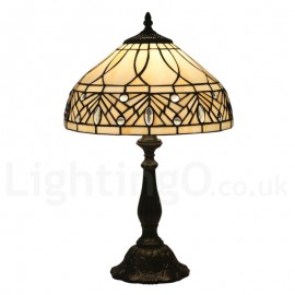 Exquisite 12 inch Tiffany Table Lamp with Glass Shade for Living Room Bedroom Study Room