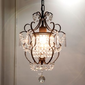 Iron Painting Chandelier with Clear Crystal Modern Lighting Lamp