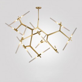 Modern/ Contemporary 20 Light Chandelier for Living Room/ Dining Room Light (Black, Golden)