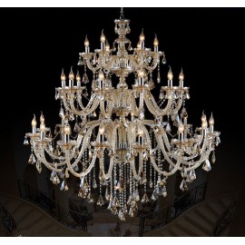 Extra Large 3 Tiers Retro Cognac Color K9 Crystal Modern Luxurious Chandelier