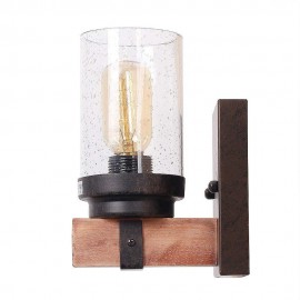1 Light Vintage Wooden Industrial Style Wall Light for Wind Bar Loft Coffee Restaurant