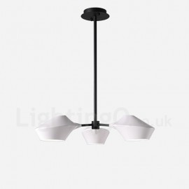 Linear Retro Chandelier 3 Light with Acrylic Shades for Living Room / Hallway / Outdoors / Garage