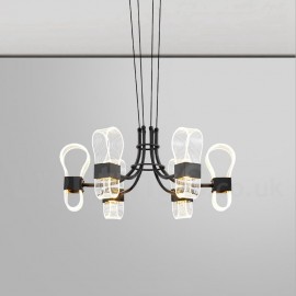 6 Light Nordic Post Modern LED 2021 New Design Chandelier with Acrylic Shades for Living Room Bedroom Restaurant