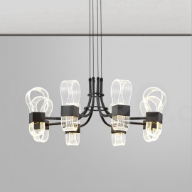 8 Light Nordic Post Modern LED 2021 New Design Chandelier with Acrylic Shades for Living Room Bedroom Restaurant