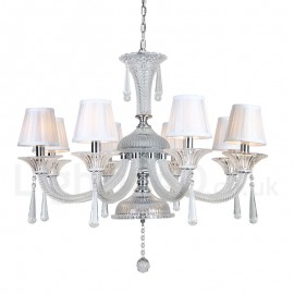 Clear Crystal Candle Chandelier for Living Room, Bedroom, Dinning Room