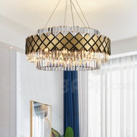 This Year Luxury Postmodern Gold Round K9 Crystal Pendant Chandelier Living Room Dining Room Exhibition Hall