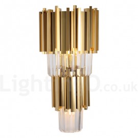 3 Light Gold Matching Postmodern Luxury K9 Crystal Wall Light with Crystal Shade