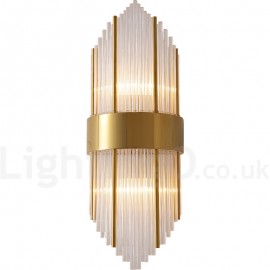2 Light Gold Matching Postmodern Luxury K9 Crystal Wall Light with Crystal Shade