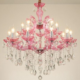 Multi Colours 18 (12+6) Light Luxurious Crystal Candle Chandelier with Clear Crystal for Living Room, Bedroom, Dinning Room