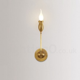 Pure Brass Luxurious Rustic Retro Vintage 1 Light Candle Wall Light Special for Hotel, Bedroom, Showroom, Living Room, Dinning R