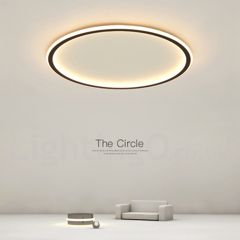 Ultra Thin Dimmable Led Modern Contemporary Nordic Style Flush Mount Ceiling Lights With Remote Control Also Can Be Used As Wall Light Lightingo Co Uk - Nordic Style Disc Led Ceiling Lighting Uk
