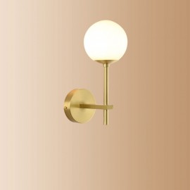 1 Light Pure Brass Northern Europe Modern Molecules Bean Wall Light with Ball Glass Shade