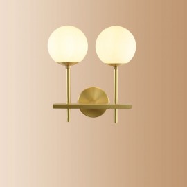 2 Light Pure Brass Northern Europe Modern Molecules Bean Wall Light with Ball Glass Shade