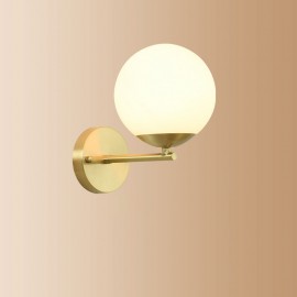 1 Light Pure Brass Northern Europe Modern Molecules Bean Wall Light with Ball Glass Shade