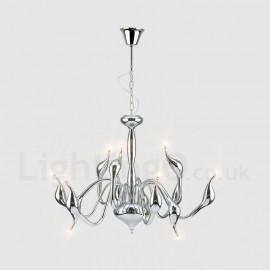 12 Light Modern Swan Chrome Metal Chandelier / Pendant Light