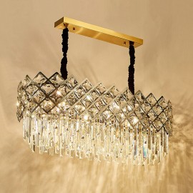 Luxury Postmodern Silver Round K9 Crystal Pendant Chandelier