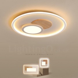 Wood Dimmable LED Modern / Contemporary Nordic Style Flush Mount Ceiling Lights with Remote Control - Also Can Be Used As Wall L