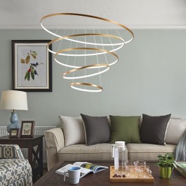 Large 4 Rings / 5 Rings Pendant Light Modern Design Special for Office Showroom Living Room