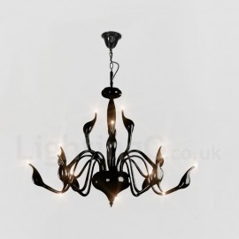 15 Light Black Modern/Contemporary Electroplated Metal Chandeliers Living Room / Bedroom / Dining Room