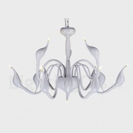 12 Light Modern Swan White Metal Chandelier / Pendant Light