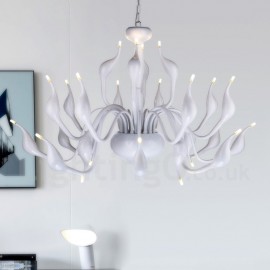 24 Lights Modern Swan Chandelier Light LED G4 White Plating/ Bulb Included/ Living Room / Bedroom