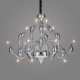 15 Light Silver Modern/Contemporary Chrome Electroplated Metal Chandelier