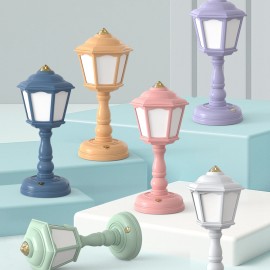 Macaron LED Retro Rustic USB Table Lamp with Shade for Hotel Bedroom