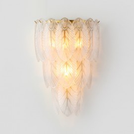 Nordic French Feather Crystal Wall Sconces Postmodern Lighting Luxury Living Room Background Wall Corridor-like Hotel Panel Wall