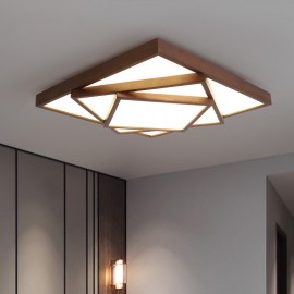 3 Tiers Square Wooden LED Modern Contemporary Nordic Style Flush Mount Wood Ceiling Light - Also Can Be Used As Wall Light
