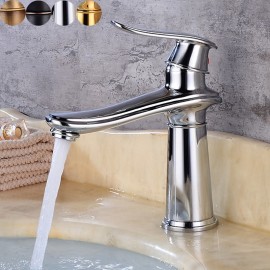Free Standing Single Handle Bath Tap Switch Brass Bathroom Sink Tap
