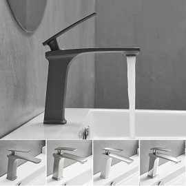 Classic Waterfall Nickel Brushed Electroplated Painted Finishes Single Handle Bathroom Sink Tap